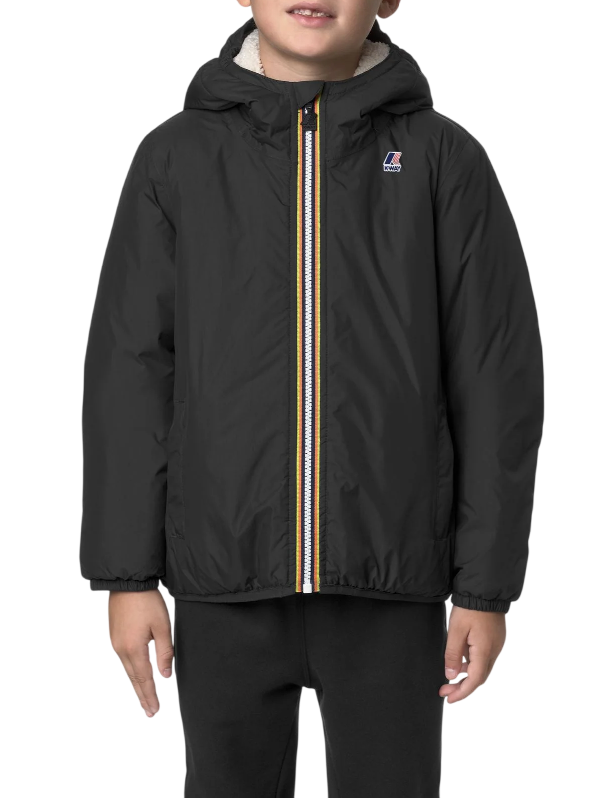 K-way piumino Le Vrai bambino con cappuccio nero K7142TW USY K-WAY 