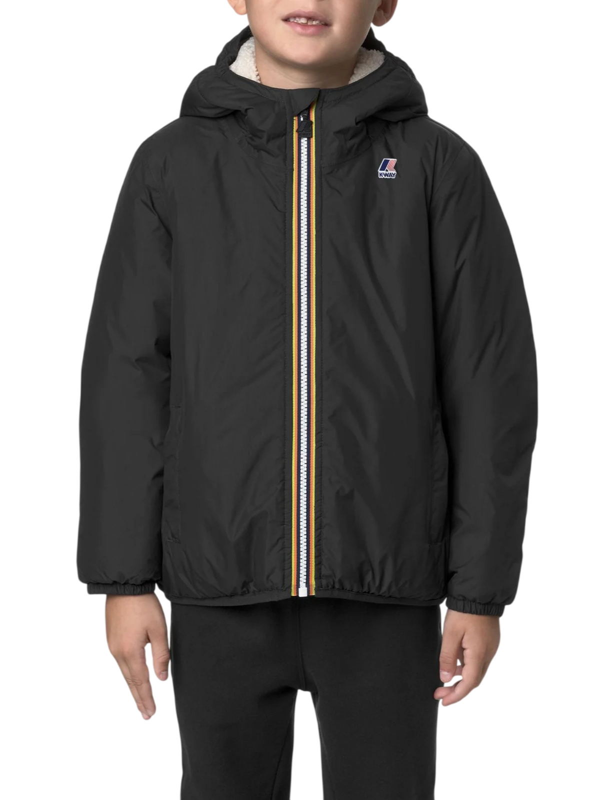 K-way piumino Le Vrai bambino con cappuccio nero K7142TW USY K-WAY 