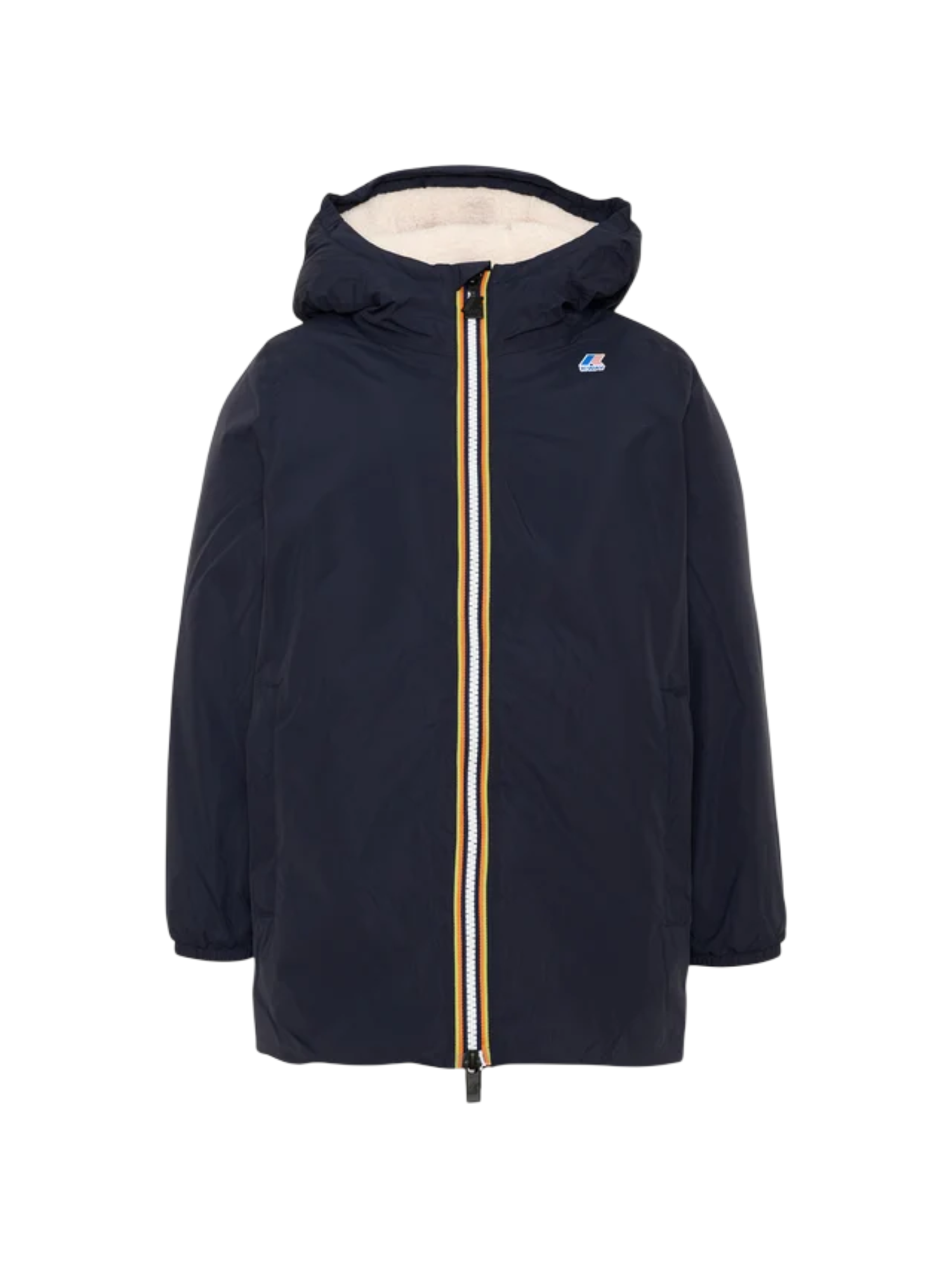 K-Way piumino lungo bambino Le Vrai Eiffel con cappuccio blu K7142UW K89 K-WAY 
