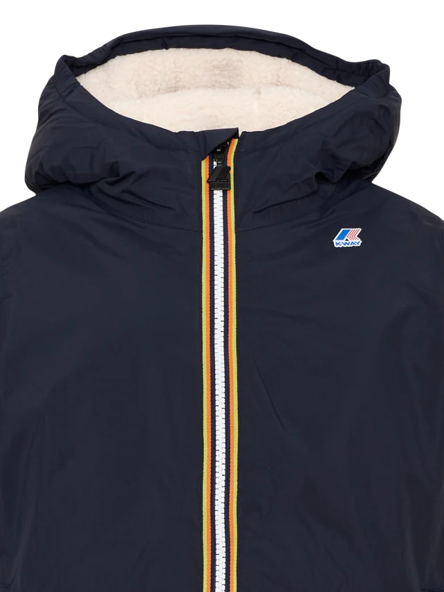 K-Way piumino lungo bambino Le Vrai Eiffel con cappuccio blu K7142UW K89 K-WAY 
