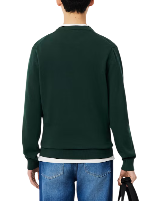 Lacoste maglia girocollo uomo in cotone verde AH1985 YZP LACOSTE 