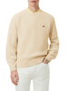 Lacoste maglia girocollo uomo in pura lana color crema