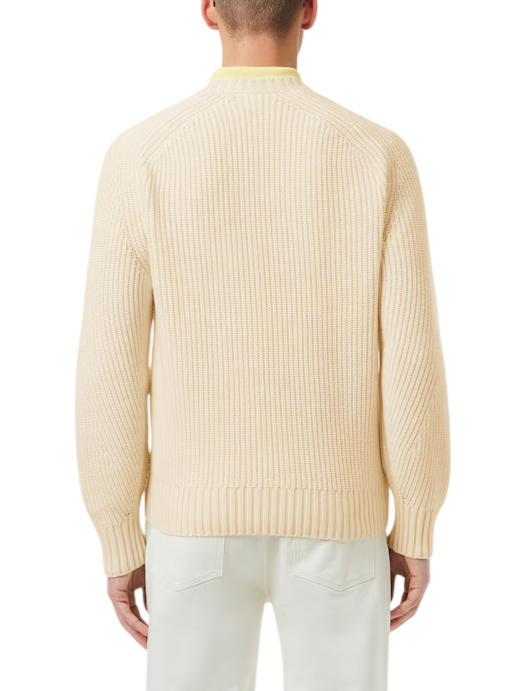 Lacoste maglia girocollo uomo in pura lana color crema AH3142 XFJ LACOSTE 