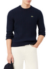 Lacoste maglia uomo con trecce misto cotone blu