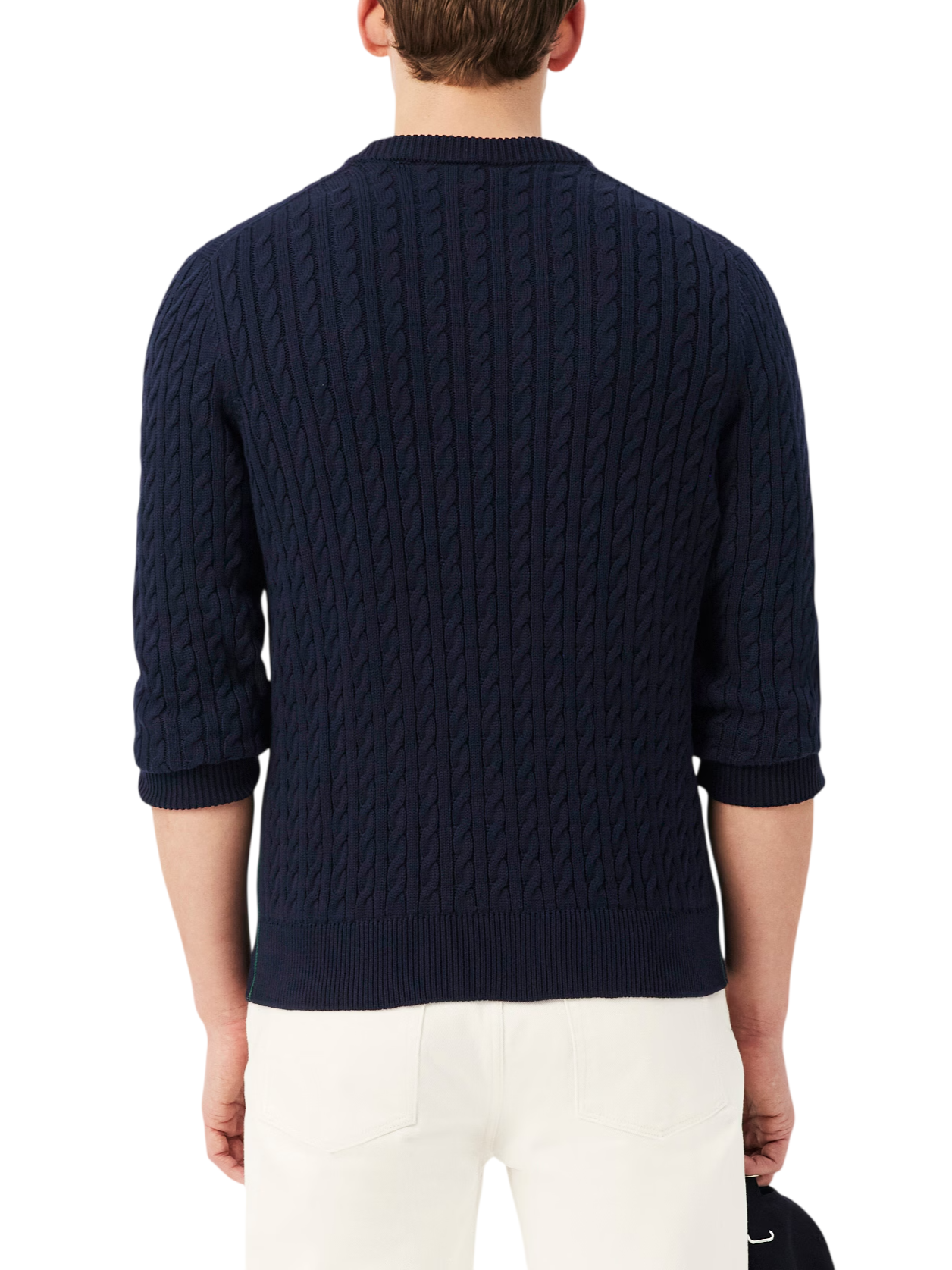 Lacoste maglia uomo con trecce misto cotone blu AH7627 802 LACOSTE 