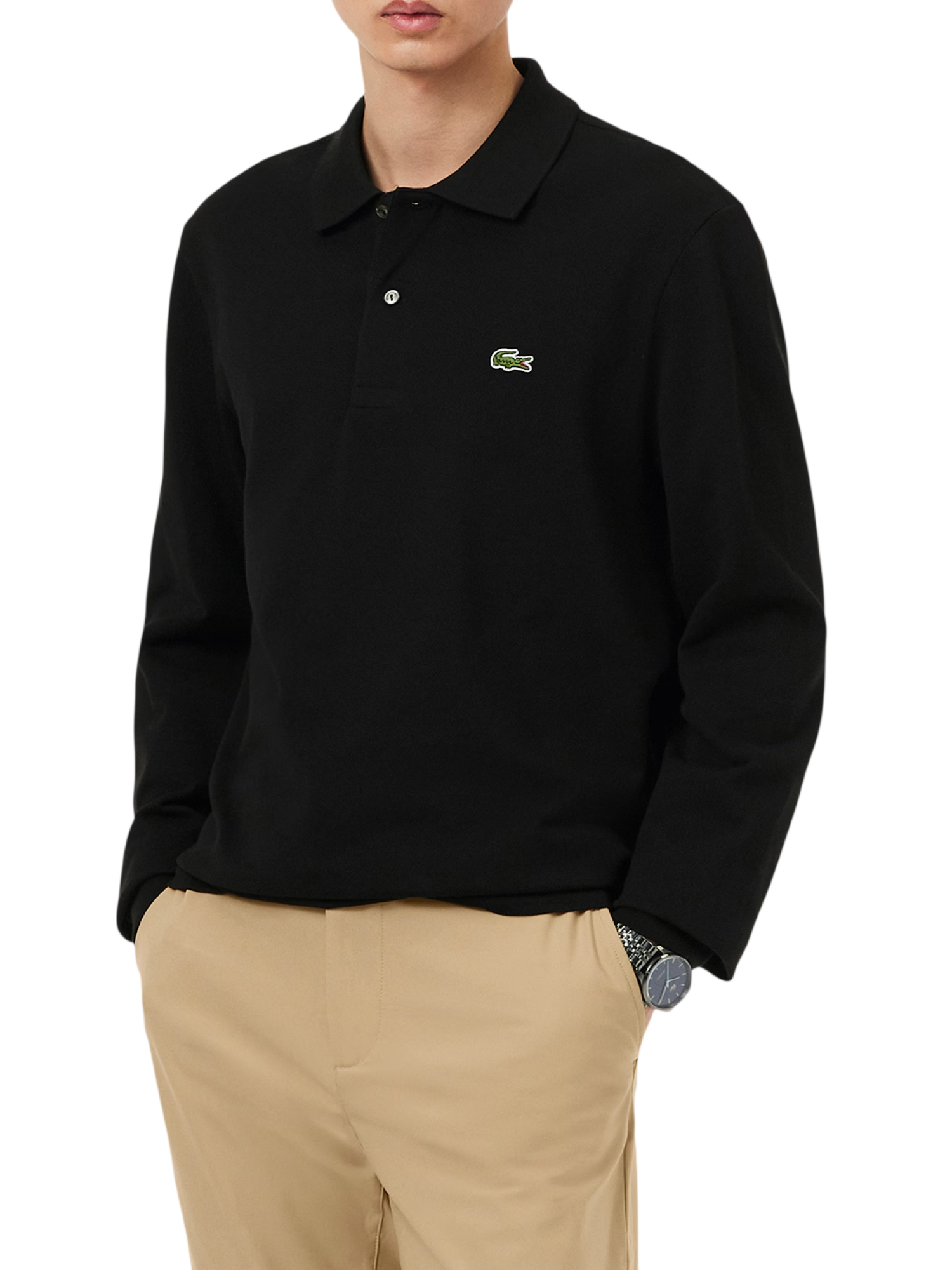 Lacoste polo manica lunga 12.12  in piquè nero L1312 031 LACOSTE 