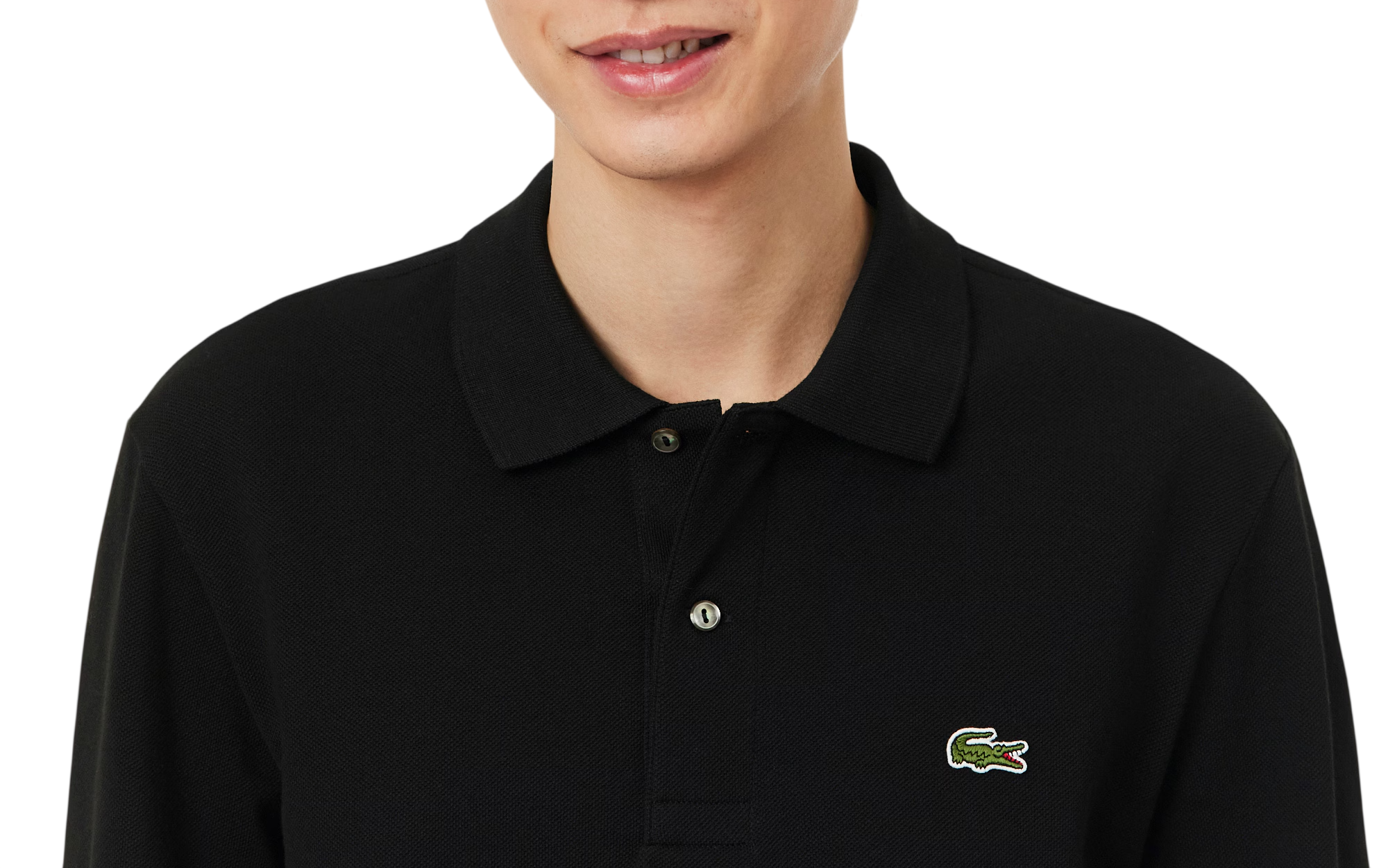 Lacoste polo manica lunga 12.12  in piquè nero L1312 031 LACOSTE 