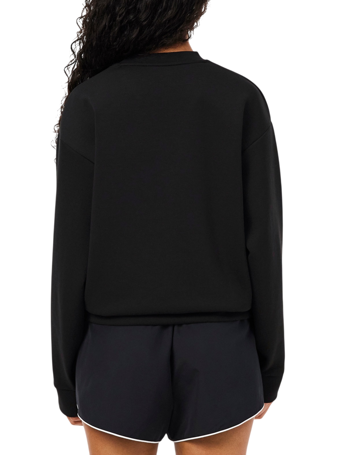 Lacoste felpa donna in tessuto interlock nero SF8874 031 LACOSTE 