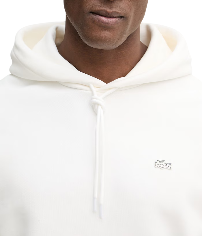 Lacoste felpa uomo con cappuccio in cotone bianco SH7741 70V LACOSTE 
