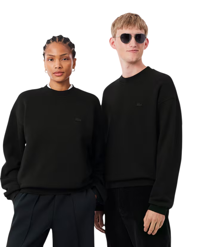Lacoste felpa unisex oversize in caldo cotone nero SH7745 031 LACOSTE 