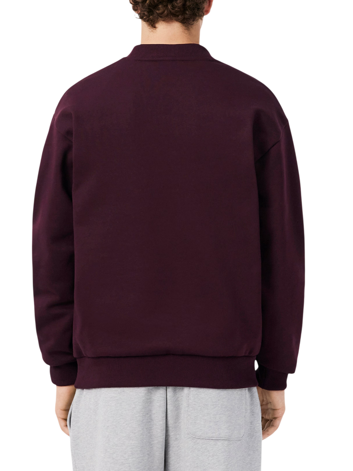 Lacoste felpa uomo in misto cotone felpato borgogna SH8868 3KE LACOSTE 