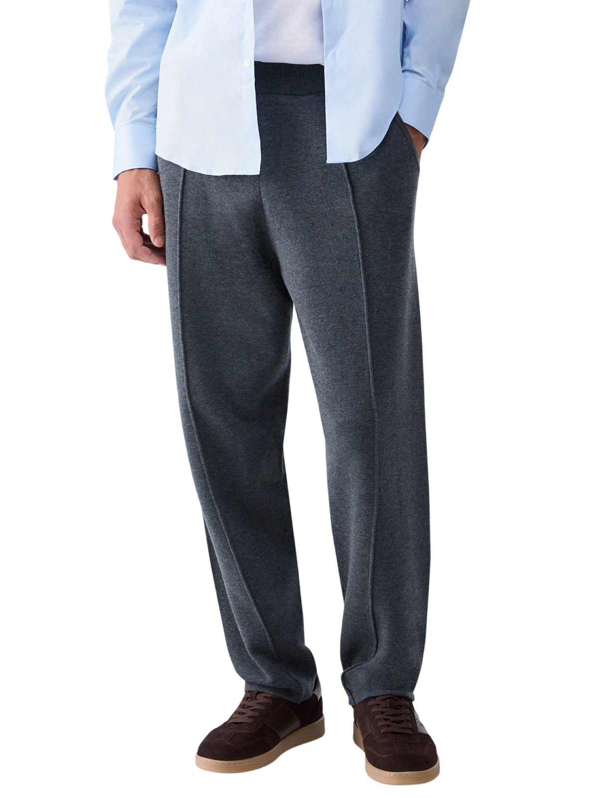 Liu Jo pantaloni uomo in maglia misto lana grigio QF6105MAB19 02042 LIU JO 