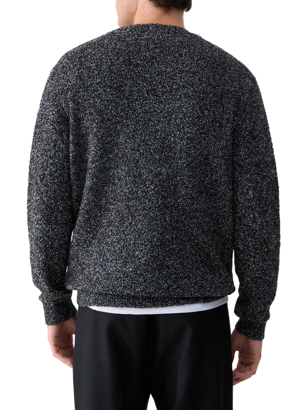Liu Jo maglia uomo in tessuto bouclè melange nero bianco QF6124MAB28 22222 LIU JO 
