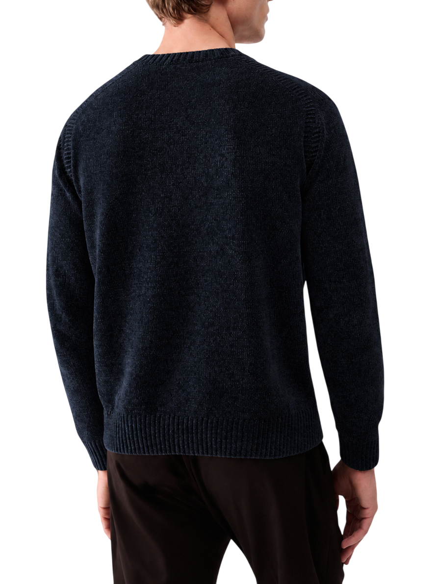 Liu Jo maglia girocollo uomo in ciniglia blu QF6139MAB20 94013 LIU JO 