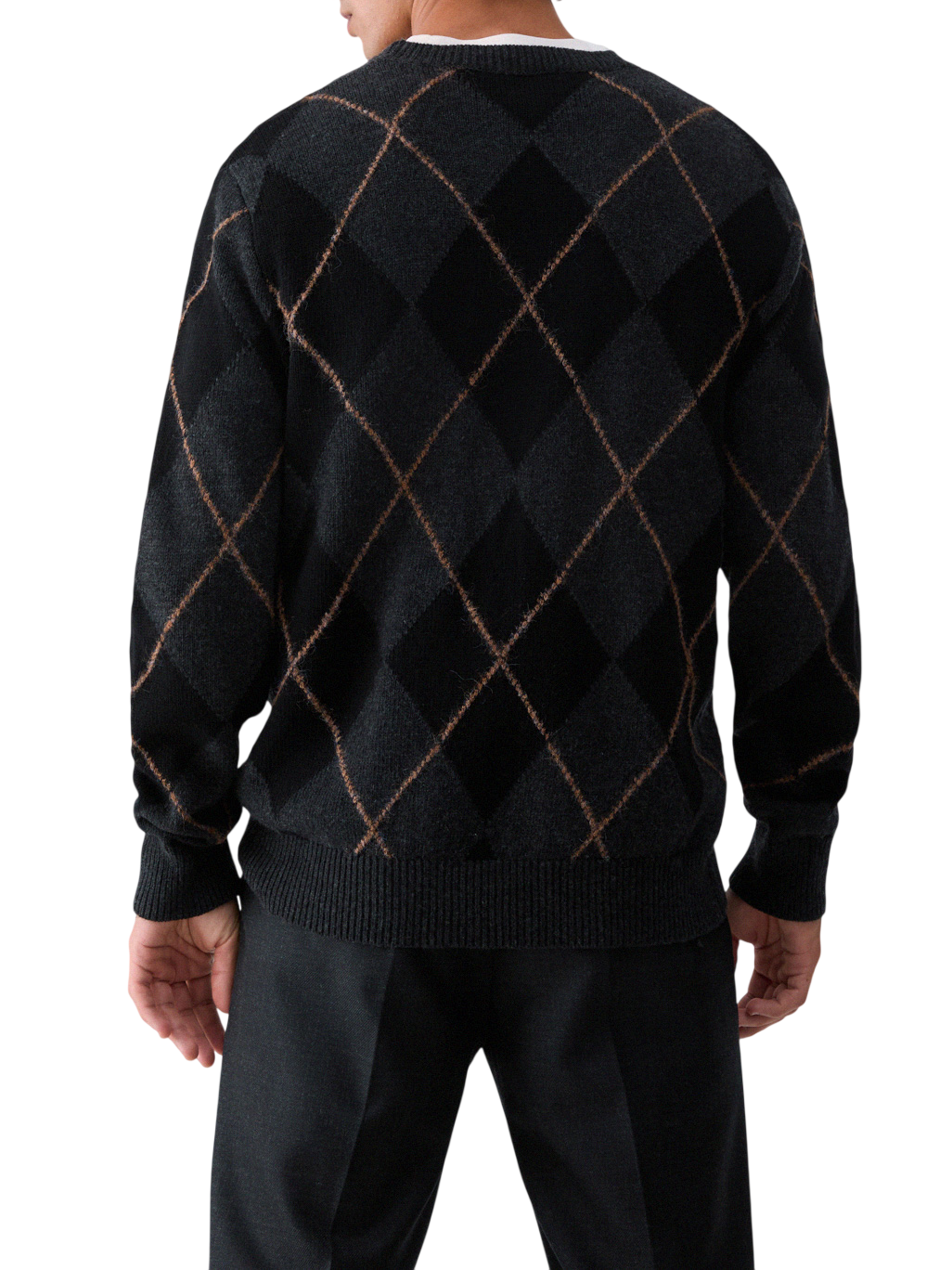 Liu Jo maglia uomo misto lana a rombi grigio nero QF6184MAB22 09433 LIU JO 