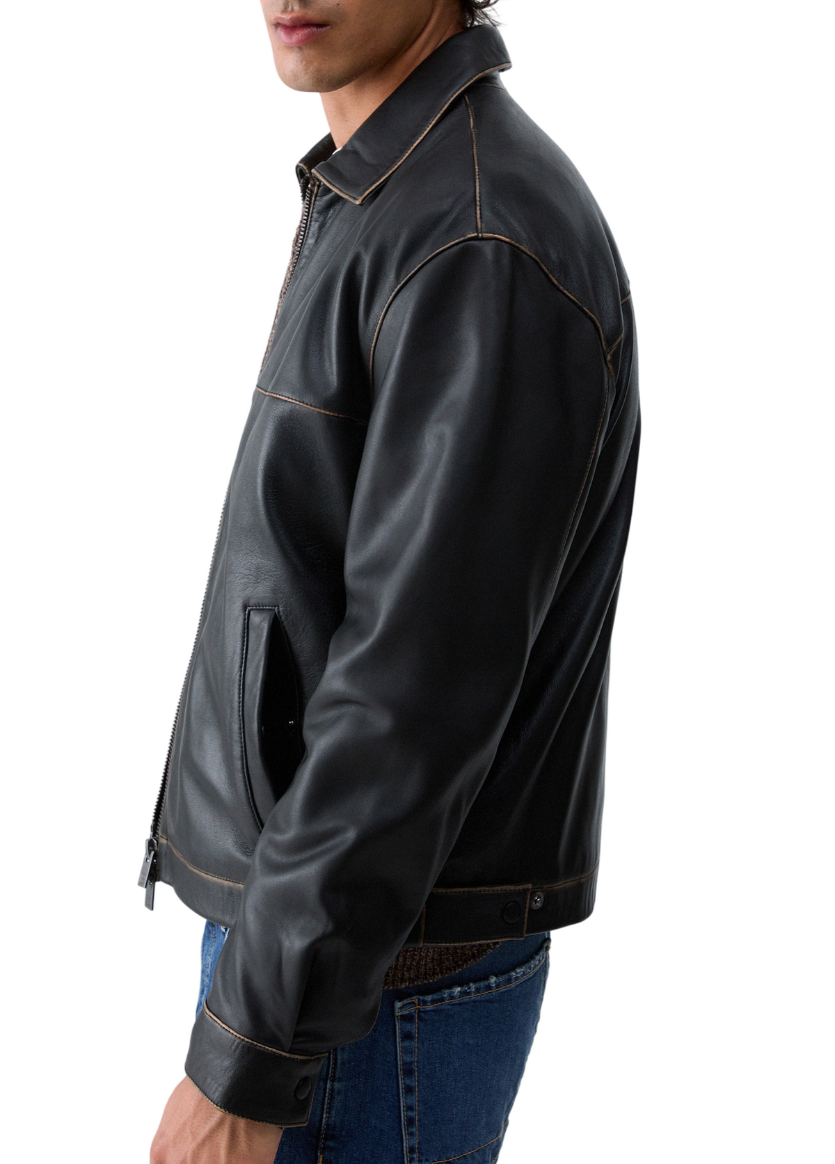 Liu Jo giubbino uomo in pelle con zip marrone moro QF6278P0214 93903 LIU JO 