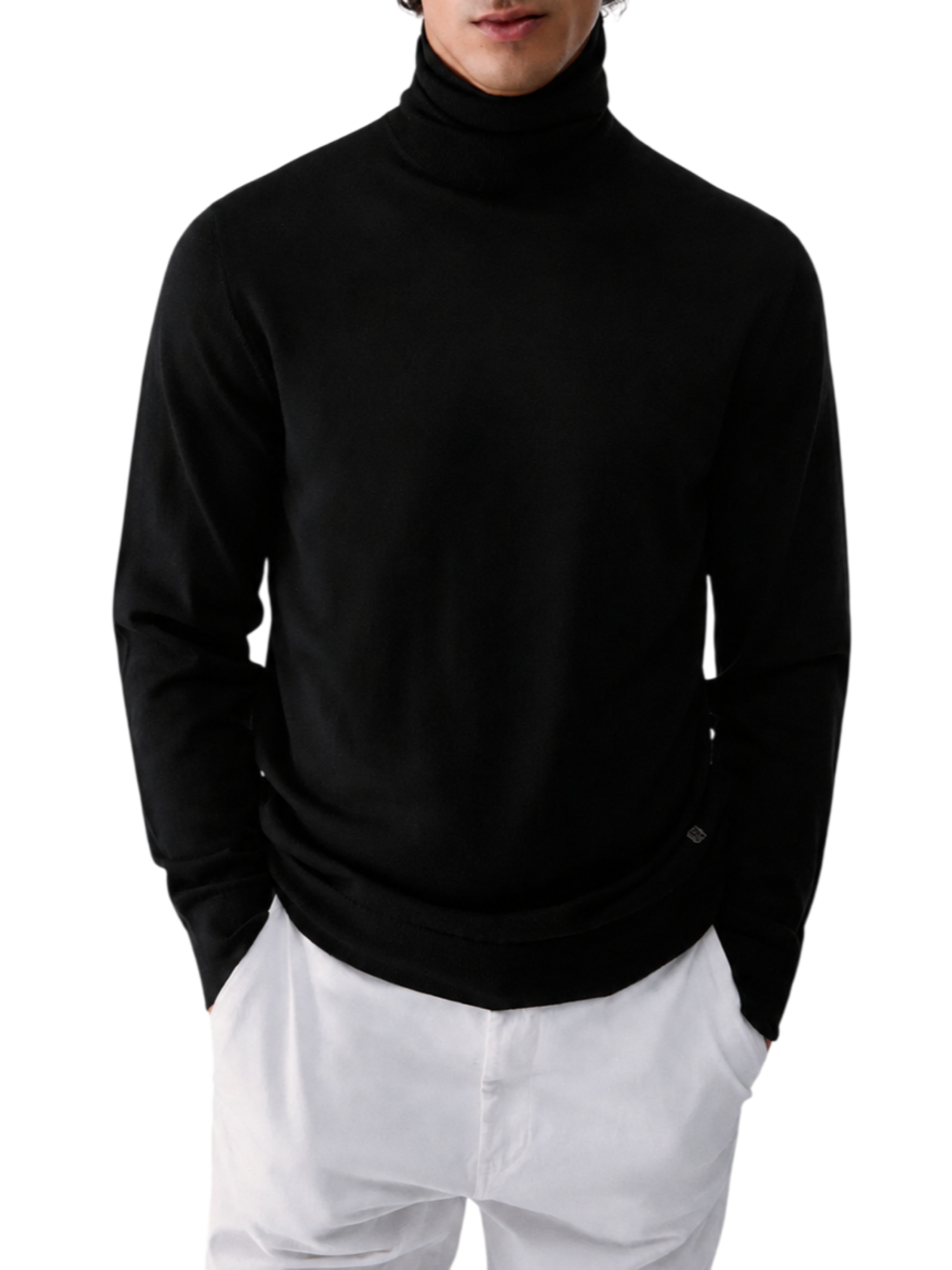 Liu Jo maglia dolcevita uomo in lana Merinos extrafine nero QXX138MA27P 22222 LIU JO 