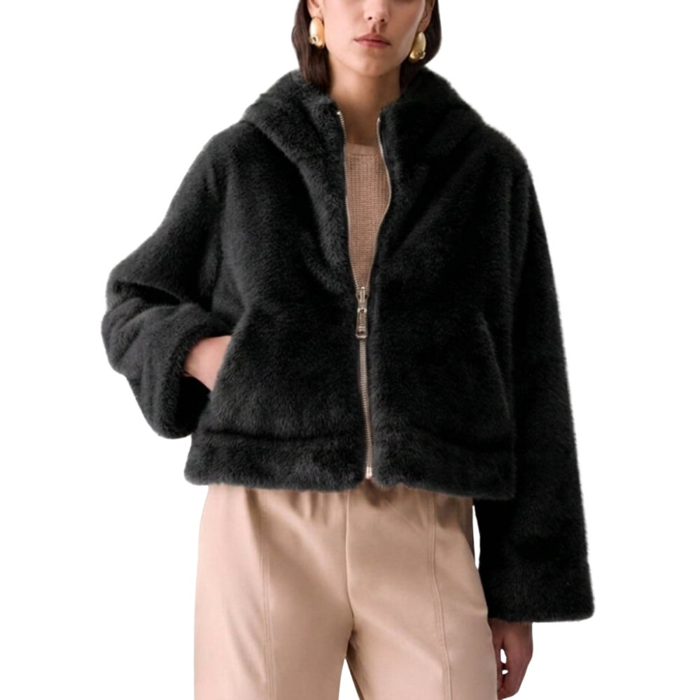 Liu Jo giubbino reversibile in ecopelliccia con cappuccio nero TF6005E1135 22222 LIU JO 