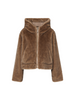 Liu Jo giubbino reversibile in ecopelliccia con cappuccio marrone