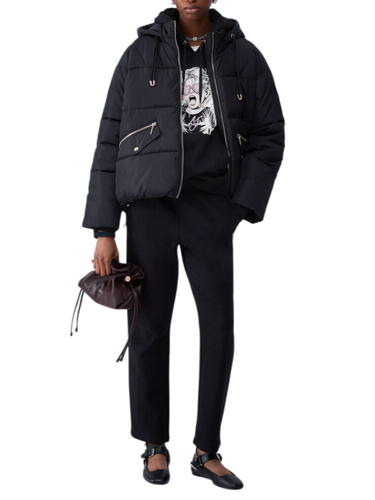 Liu Jo piumino donna con cappuccio nero TF6006TS62A 22222 LIU JO 