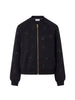 Liu Jo giacca con zip ricami floreali gioiello nero