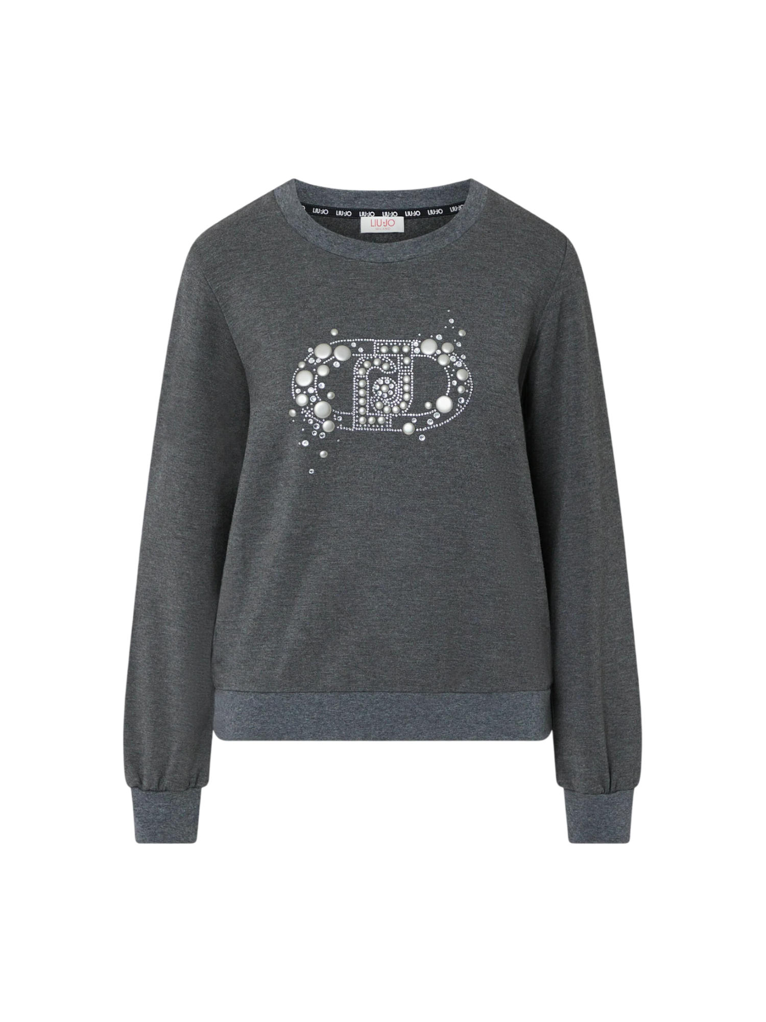 Liu Jo felpa donna misto viscosa felpata con logo gioiello grigio TF6138FS576 L9341 LIU JO 