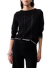Liu Jo maglia donna scollo a barchetta con logo strass nero