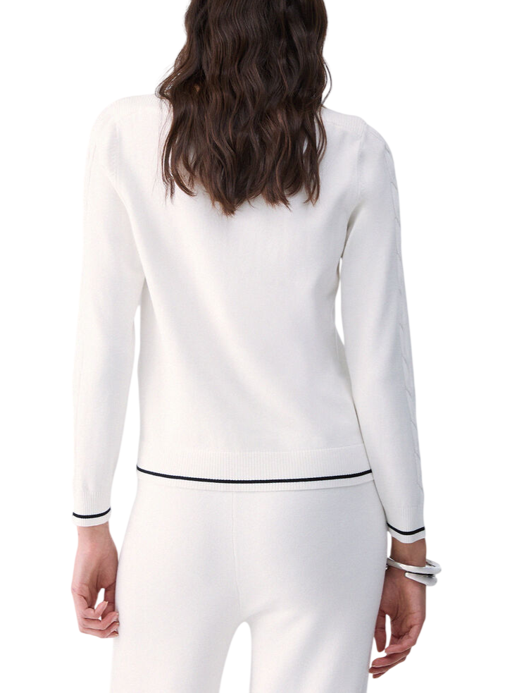 Liu Jo maglia donna scollo a barchetta con logo strass panna TF6189MS63L V9382 LIU JO 