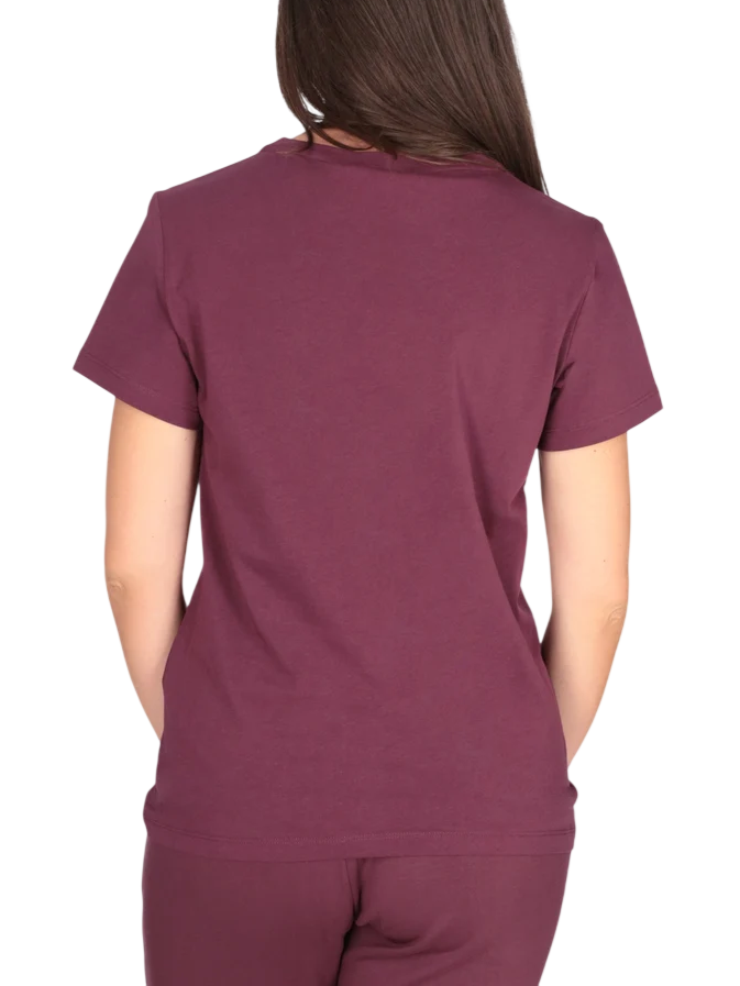 Liu Jo T-shirt donna manica corta con logo strass e ricami gioiello prugna TF6242JS923 L9307 LIU JO 