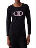 Liu Jo T-shirt manica lunga con logo gioiello nero rosa