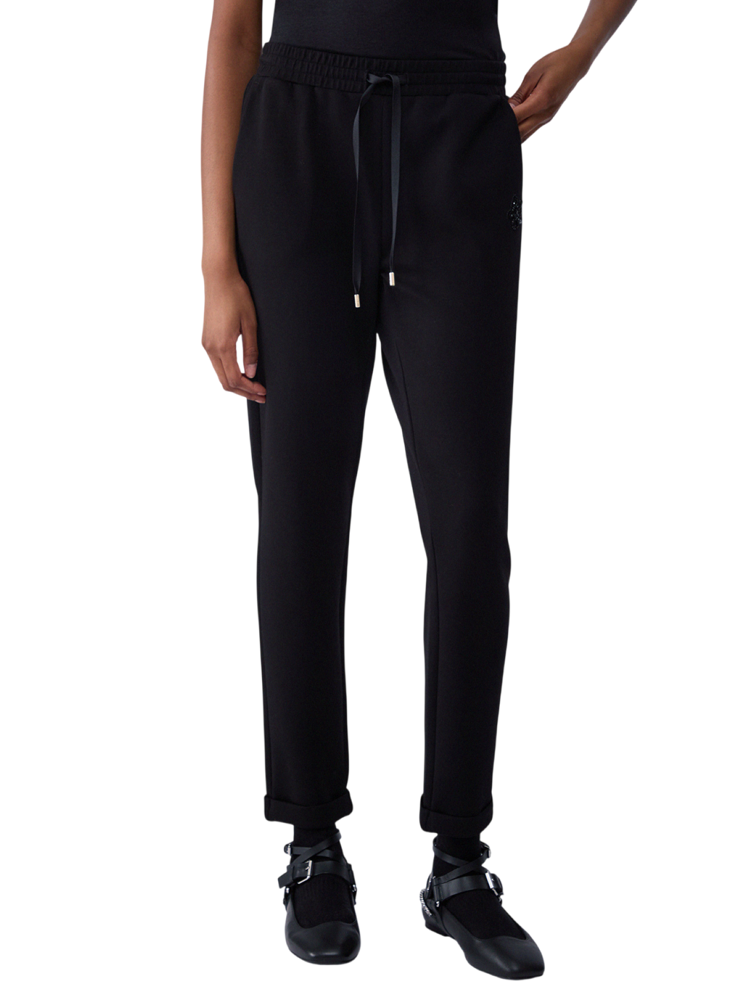 Liu Jo pantaloni joggers donna in scuba con logo gioiello nero TF6284J3958 22222 LIU JO 