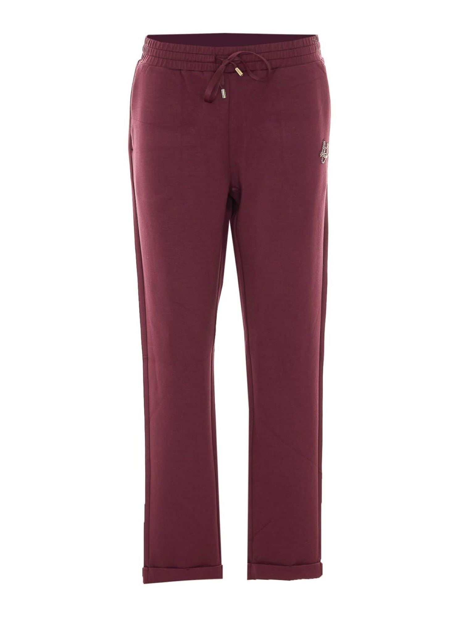 Liu Jo pantaloni joggers donna in scuba con logo gioiello borgogna TF6284J3958 91718 LIU JO 