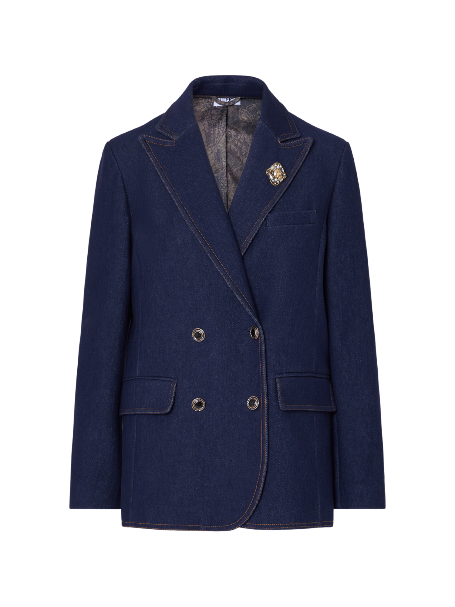 Liu Jo giacca blazer doppiopetto in denim lavaggio blu UF6079D0368 77000 LIU JO 