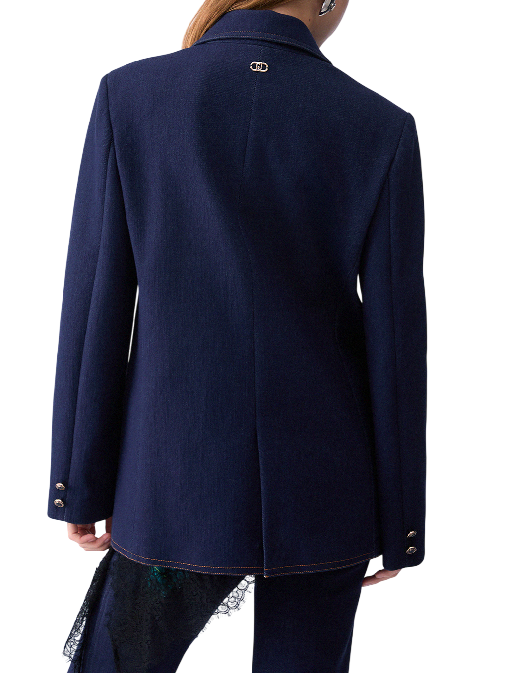 Liu Jo giacca blazer doppiopetto in denim lavaggio blu UF6079D0368 77000 LIU JO 