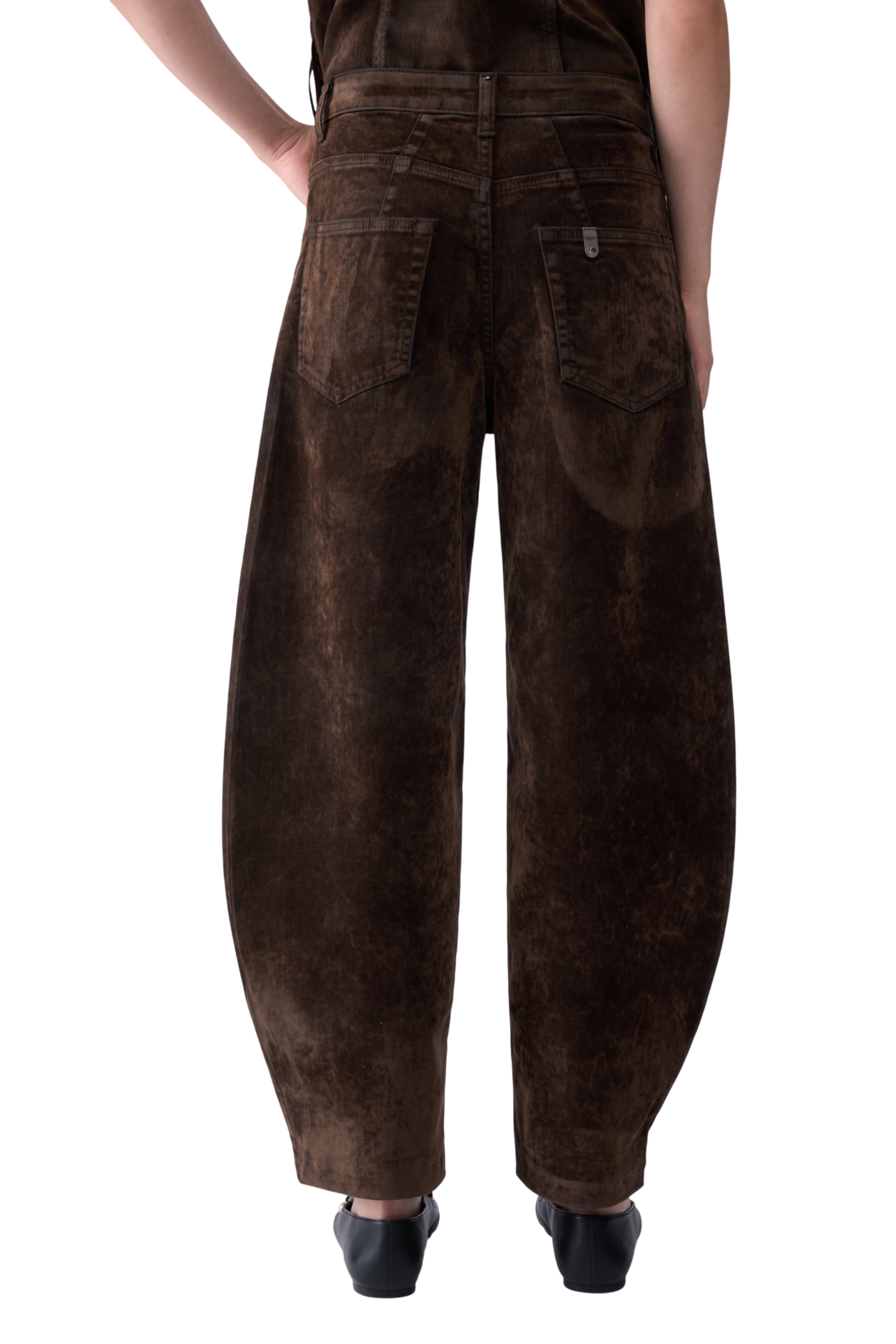 Liu Jo pantaloni donna ballon tessuto floccato marrone UF6231D0363 79106 LIU JO 