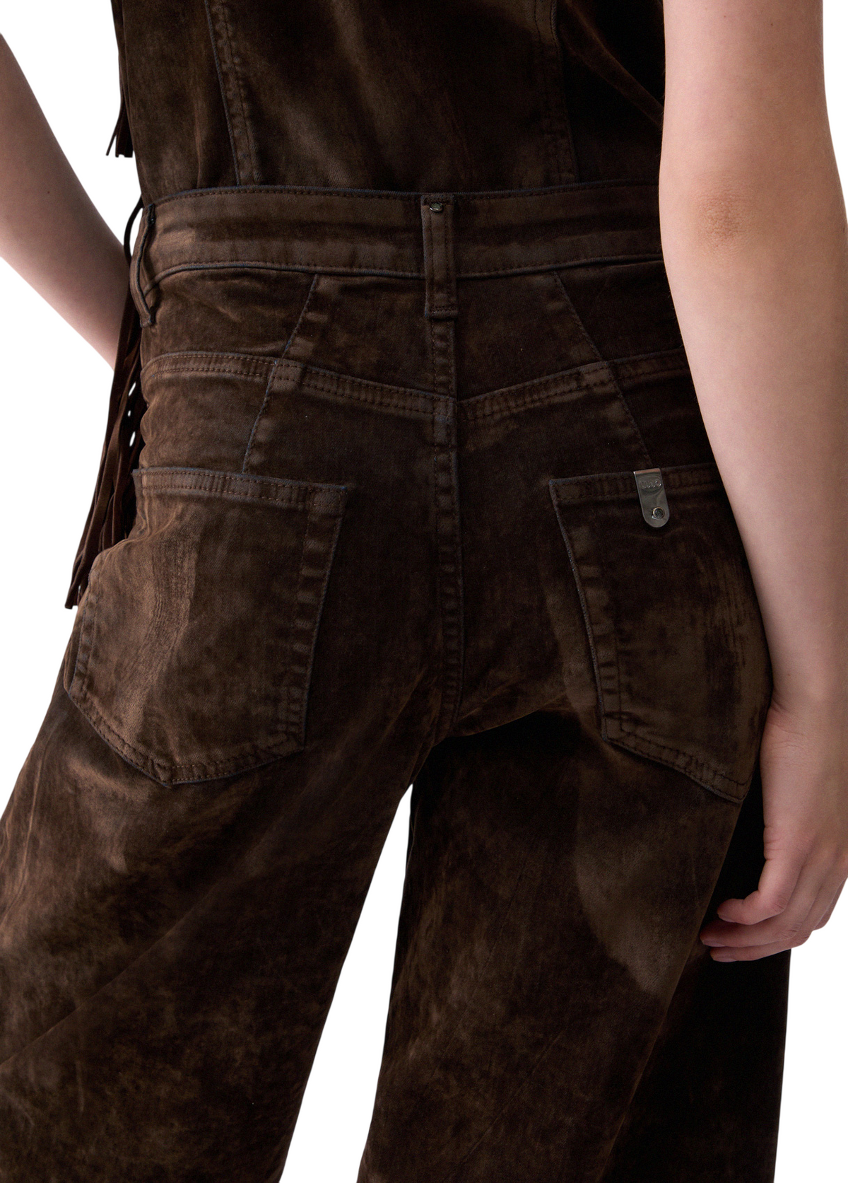 Liu Jo pantaloni donna ballon tessuto floccato marrone UF6231D0363 79106 LIU JO 