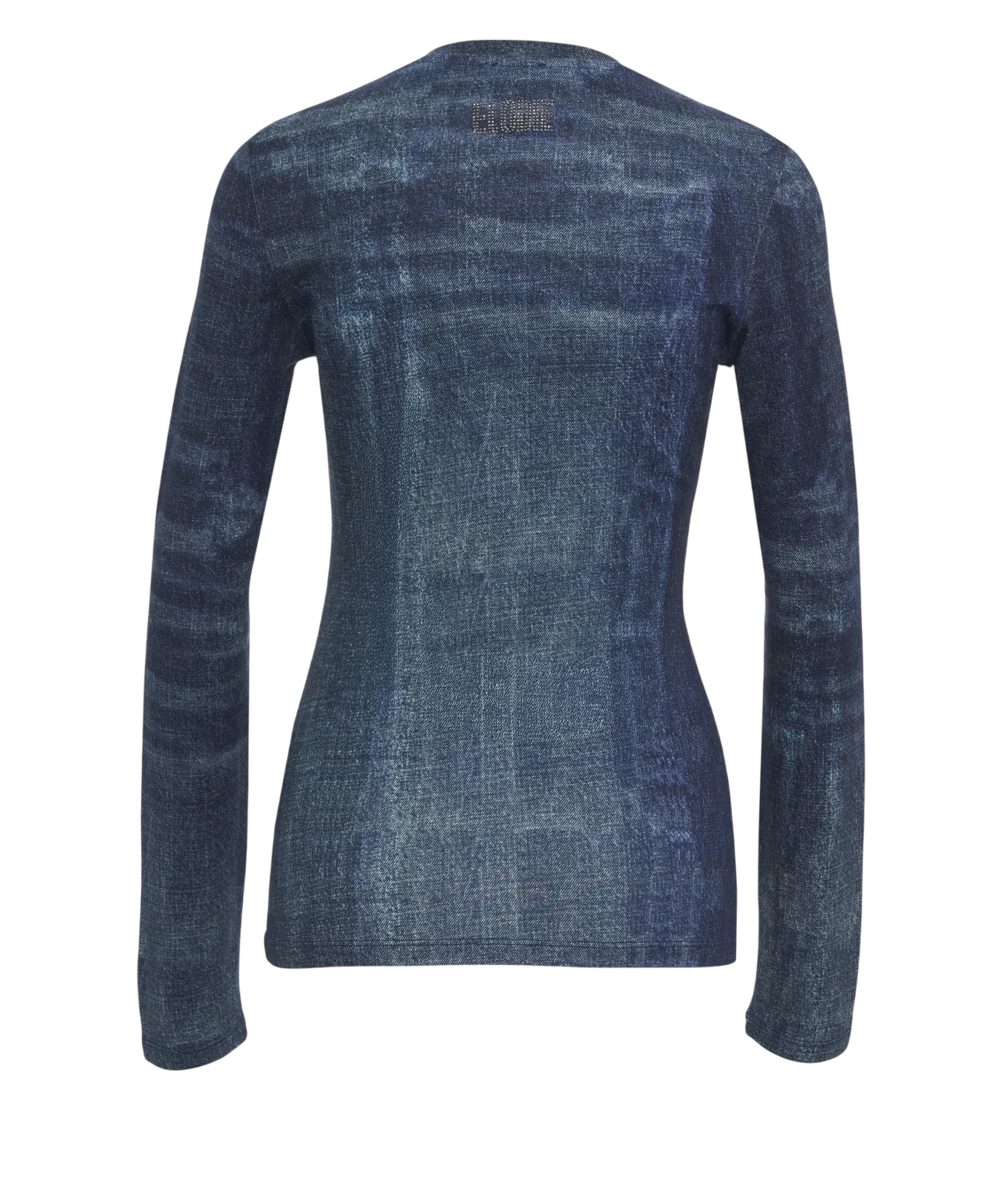 Liu Jo feat Elodie T-shirt manica lunga donna effetto denim lavaggio blu UF6515J1624 L9680 LIU JO 