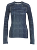 Liu Jo feat Elodie T-shirt manica lunga donna effetto denim lavaggio blu