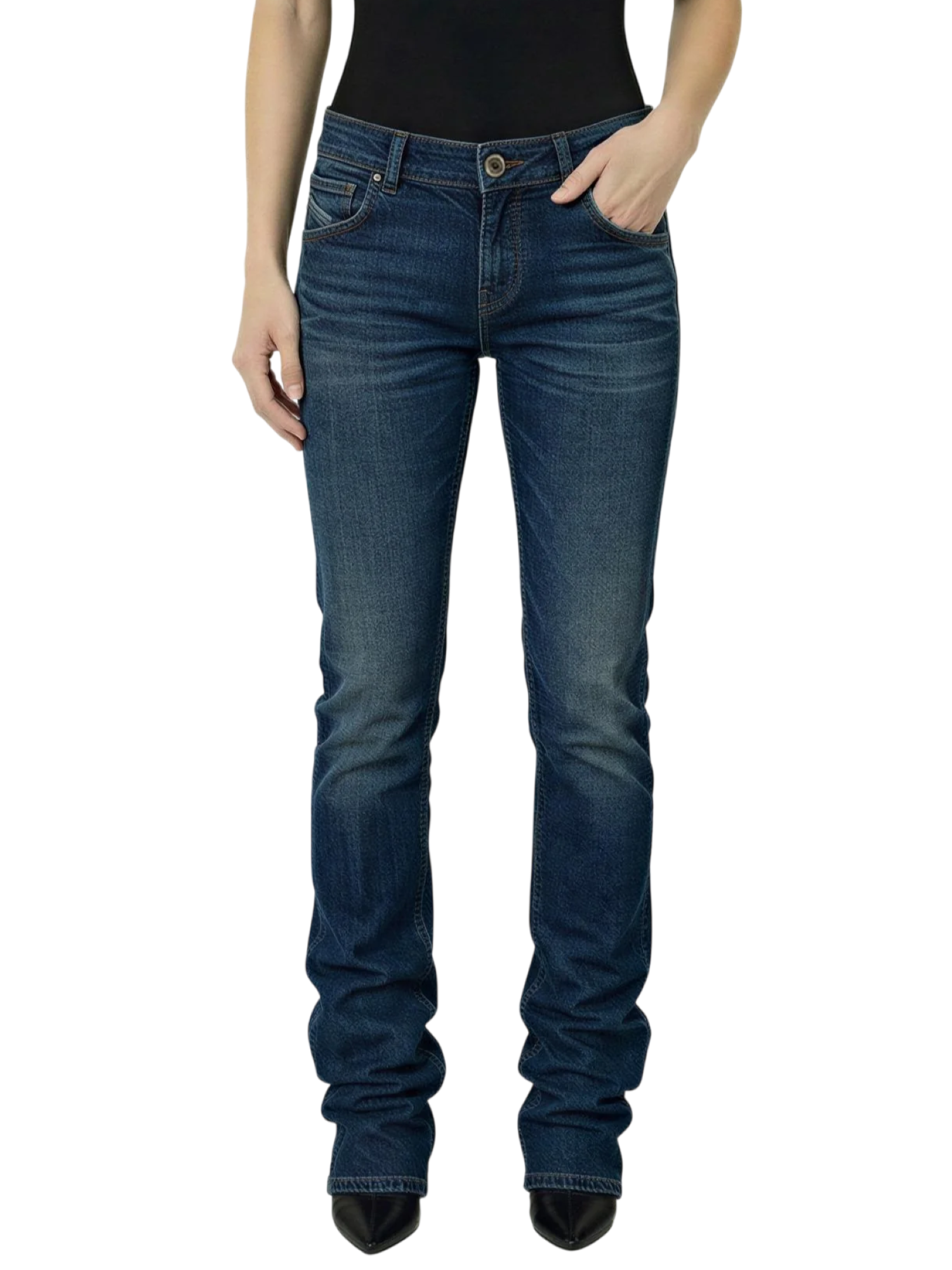 Liu Jo feat Elodie jeans donna Arriccio vita bassa in denim blu scuro UF6516D0398 79158 LIU JO 