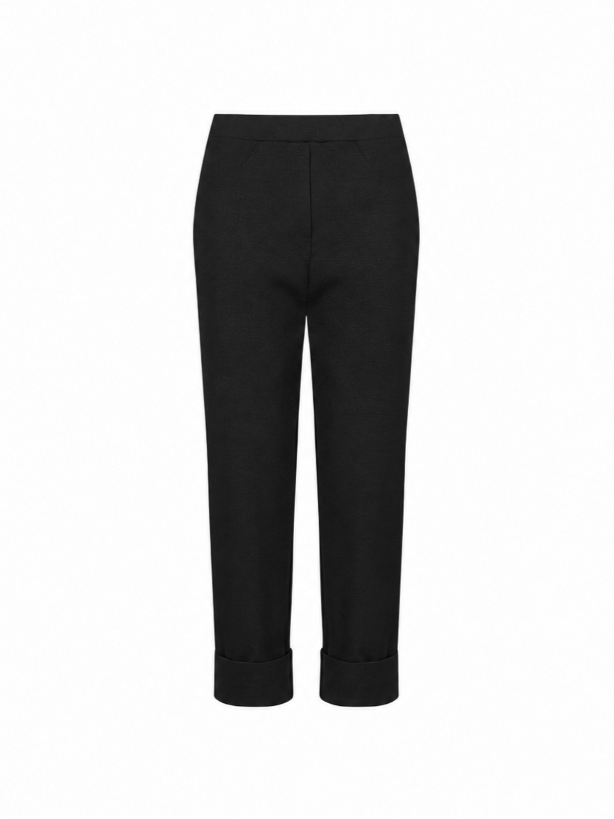 Lola by Sandro Ferrone pantaloni donna slim con risvolto Caserta nero L12YBGCASERTA NERO Lola BY S.FERRONE 