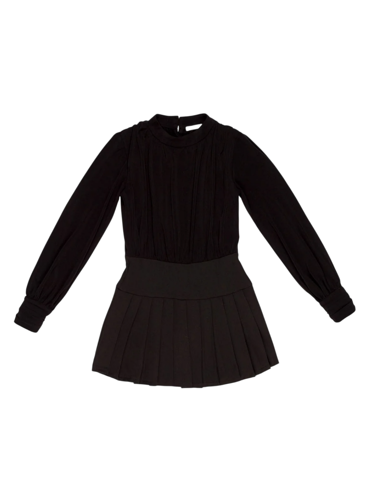 Lulù by Miss Grant abito corto bambina a pieghe nero LL4629 NERO LU LU' 