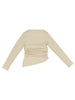 Lulù by Miss Grant T-shirt drappeggiata bambina manica lunga beige