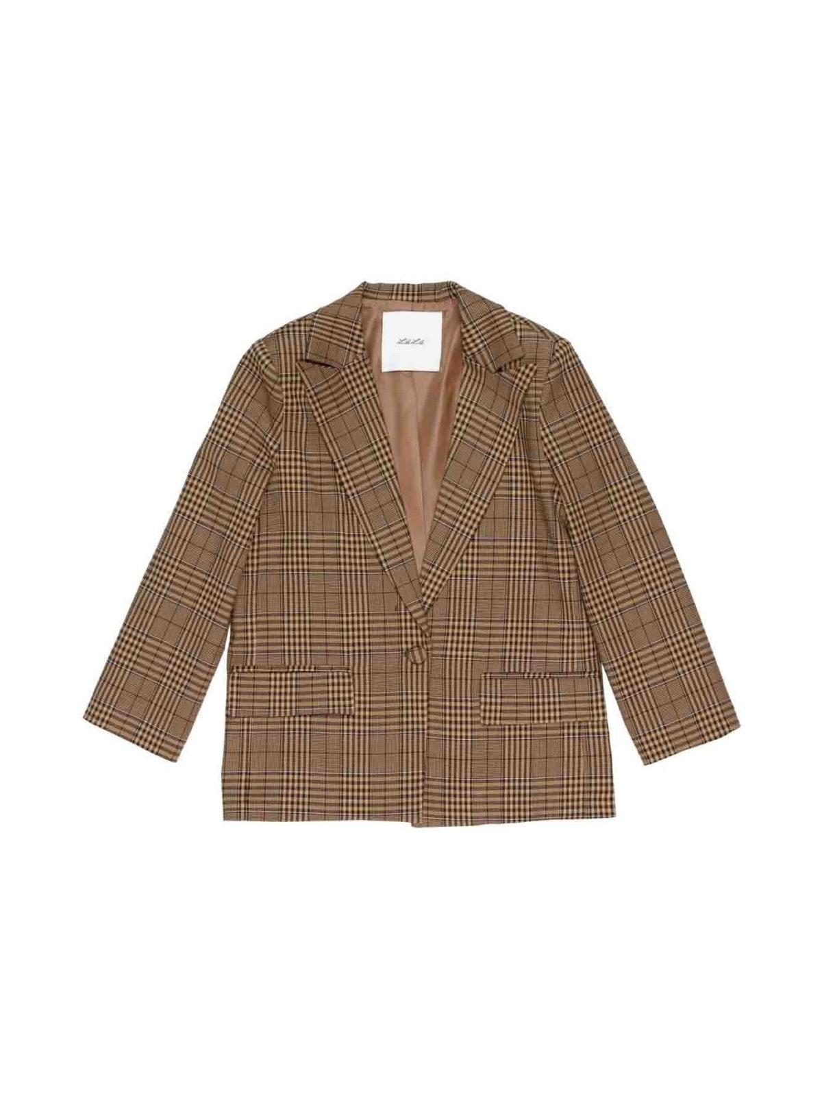 Lulù by Miss Grant giacca blazer bambina fantasia Principe di Galles beige LL4713 CHEMO LU LU' 