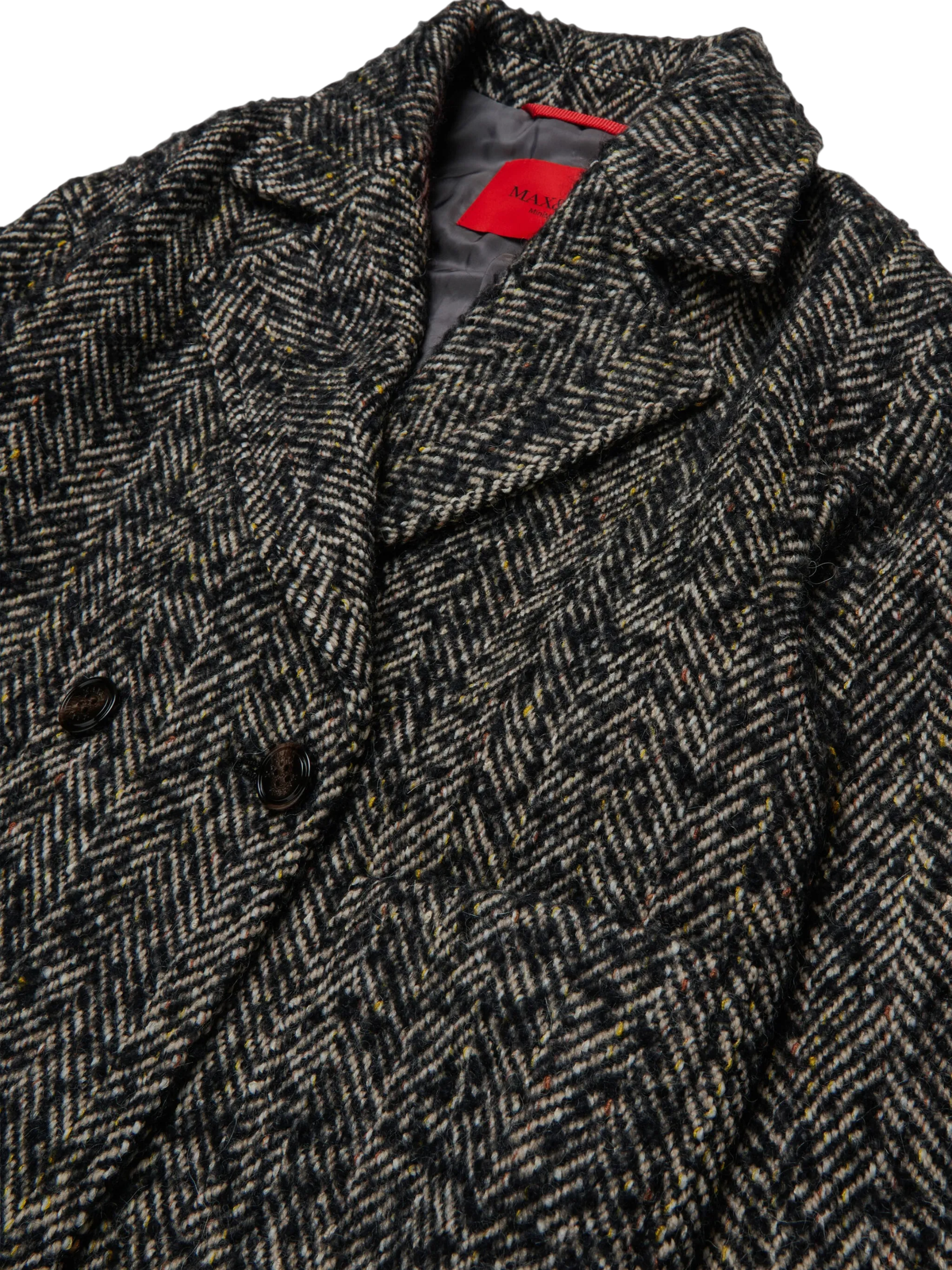 Max&Co cappotto doppiopetto corto bambina in lana spigata nero MX0440-MX02N MX900 MAX&CO 
