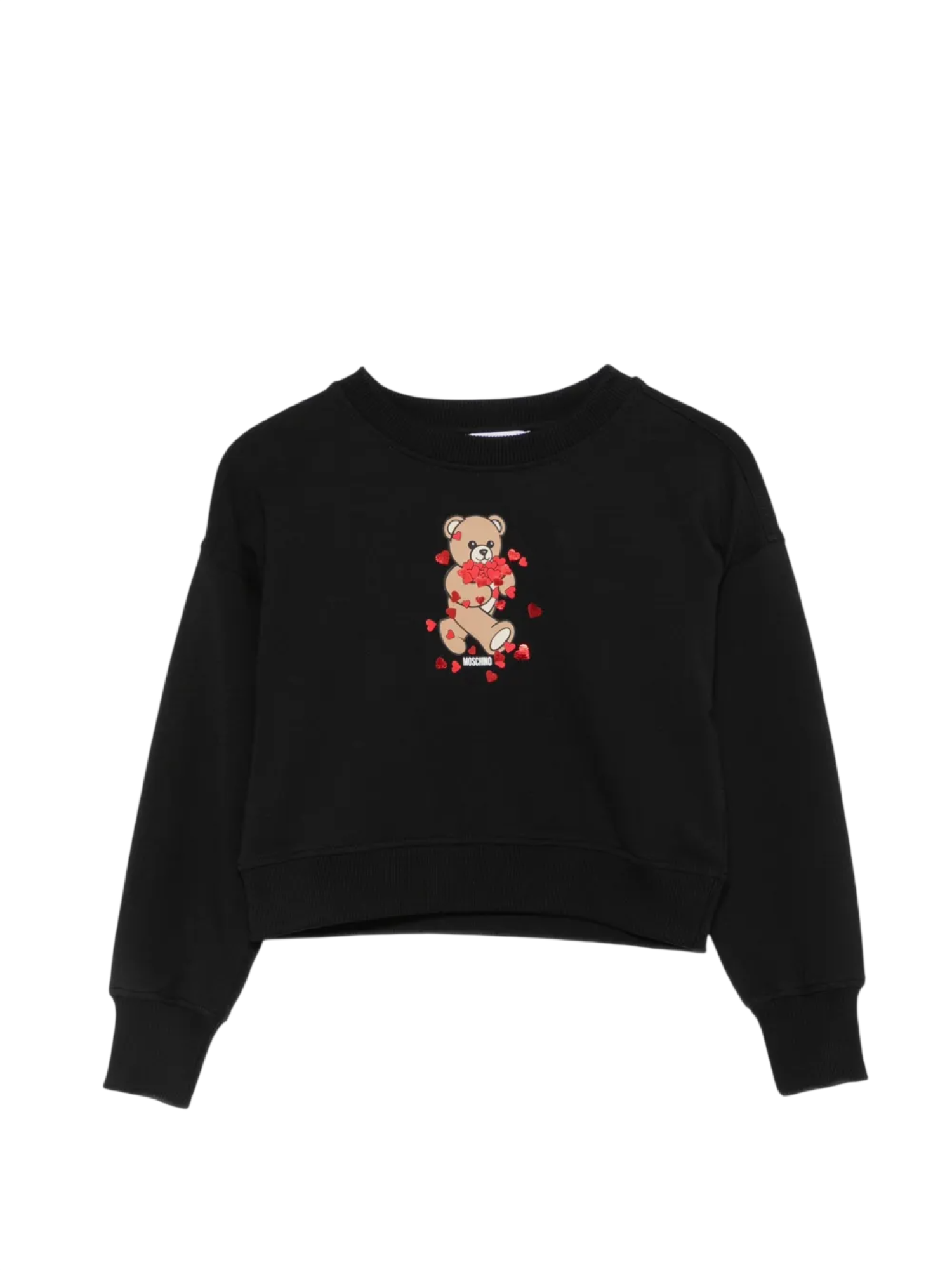 Moschino felpa bambina con orsetto Toy e cuoricini nero HBF06GLDA63 60100 MOSCHINO 
