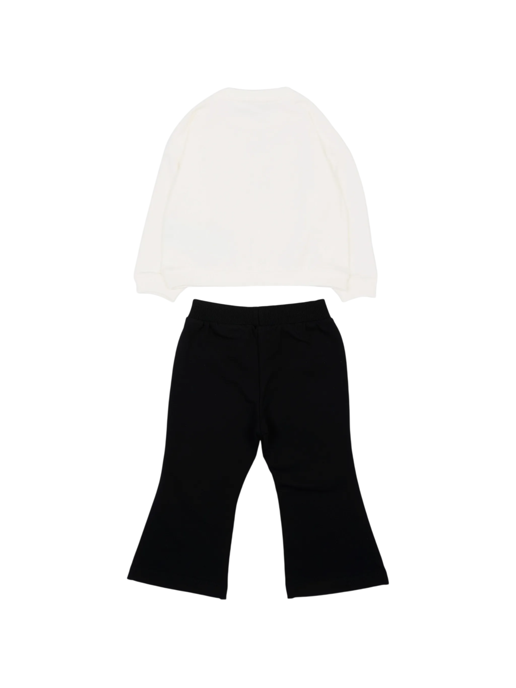 Moschino completo sportivo neonata felpa e pantaloni flare con orsetto panna nero MDK03GLDA63 83933 MOSCHINO 