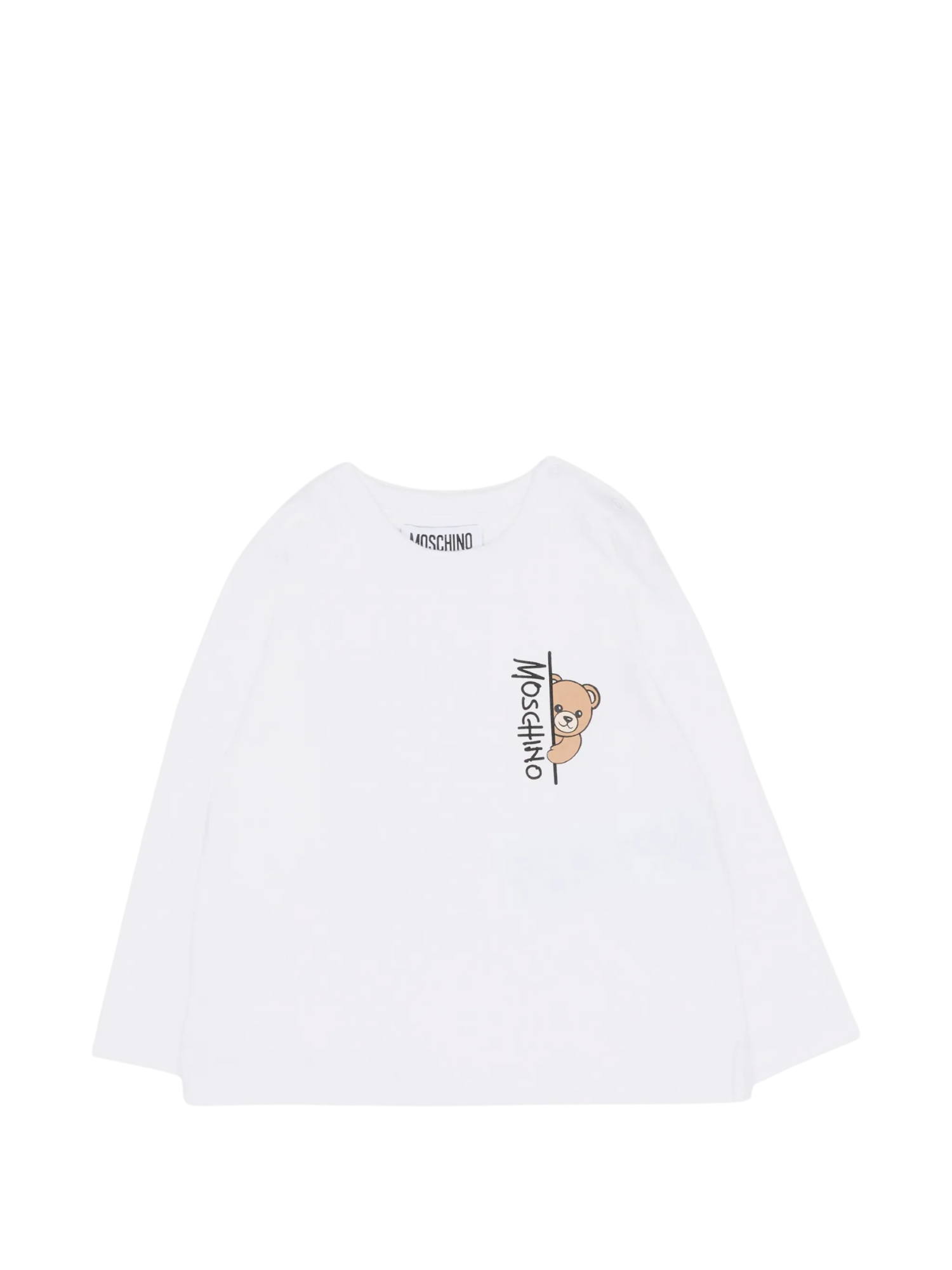 Moschino T-shirt unisex neonato manica lunga con orsetto bianco MNO014LAA58 10101 MOSCHINO 