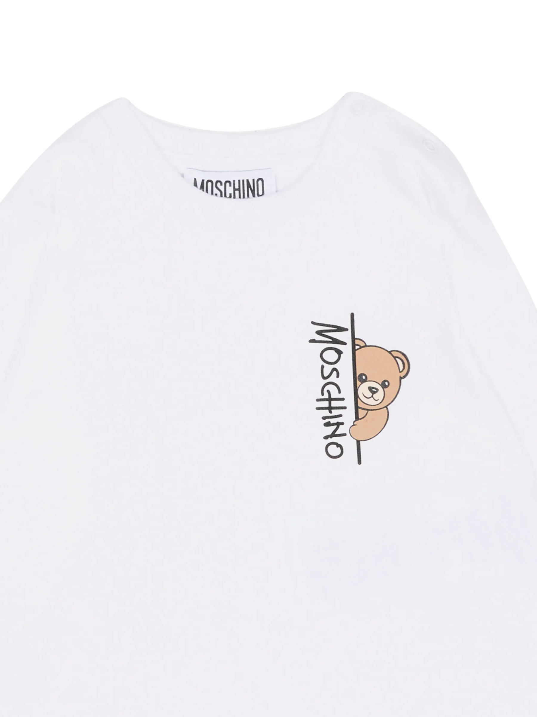 Moschino T-shirt unisex neonato manica lunga con orsetto bianco MNO014LAA58 10101 MOSCHINO 