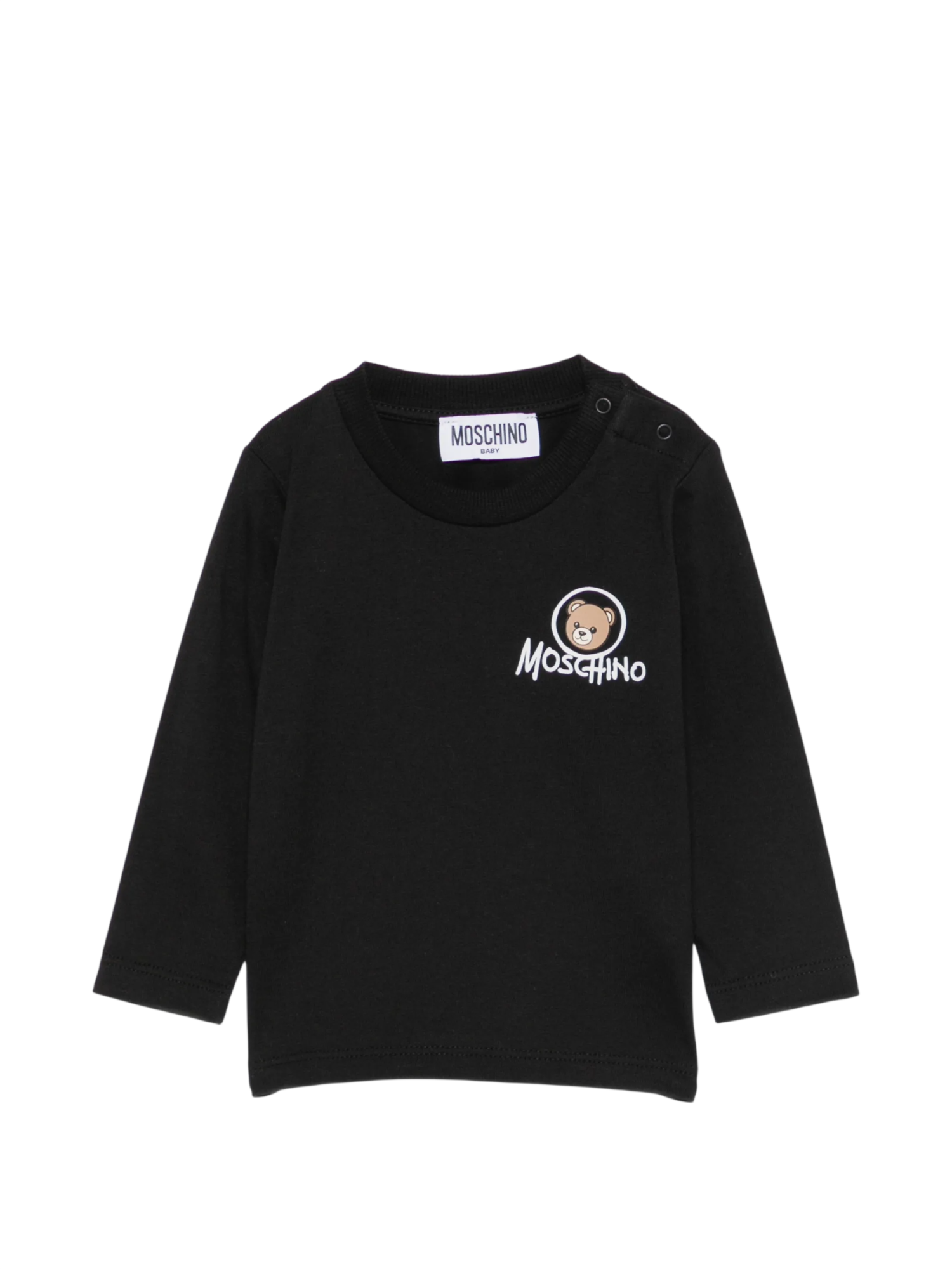 Moschino T-shirt neonato manica lunga con orsetto nero MRO014LAA34 60100 MOSCHINO 