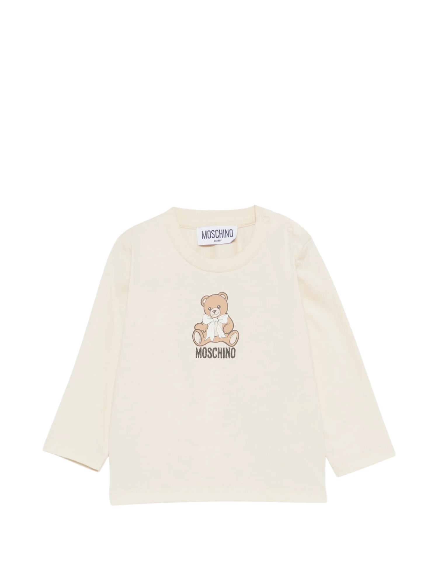 Moschino T-shirt manica lunga unisex neonato con orsetto beige MTO014LAA10 20404 MOSCHINO 